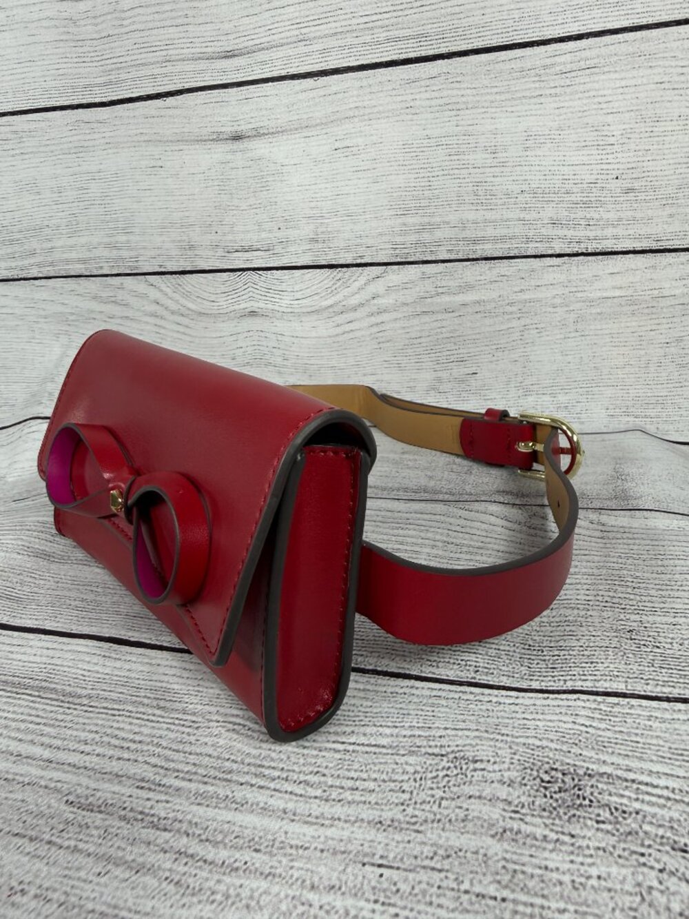 Kate Spade New York Red Bow Belt Bag Waist Pack Crossbody Purse S/M 7x4 - Picture 6 of 11